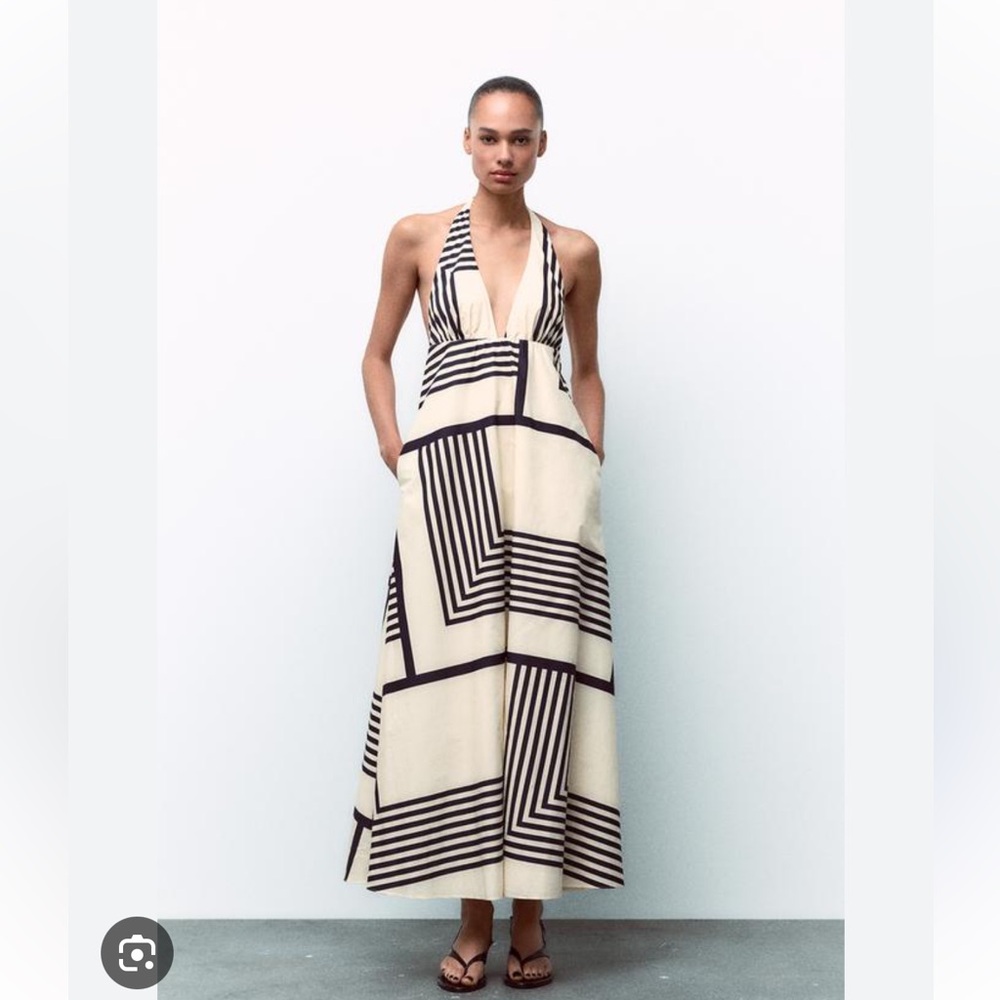 Zara Black and White Backless Dress Small NWT GORGEOUS - Picture 3 of 13